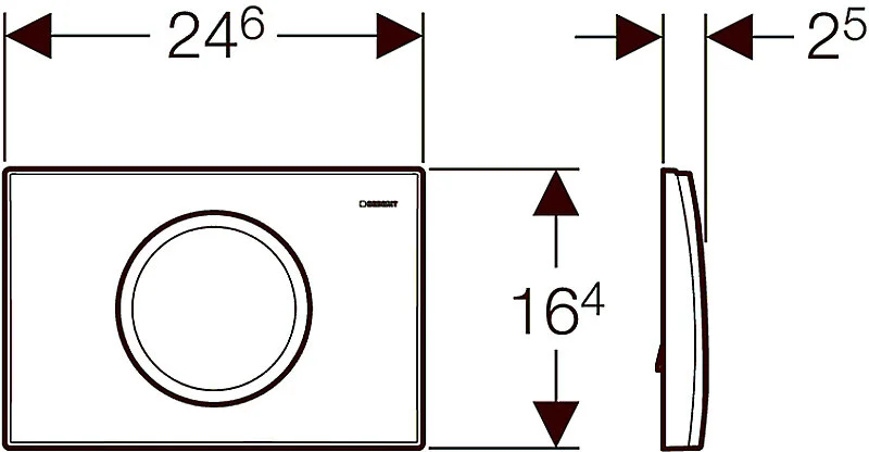 Клавиша смыва Geberit Delta 11 хром матовый 115.120.46.1 (детальная фотография), в наличии