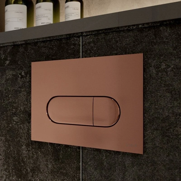 Клавиша смыва VitrA Root Round медь 740-2240 (детальная фотография), слив эконом-стандарт с двумя клавишами