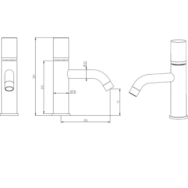 Смеситель для раковины Boheme Stick белый/черный мрамор 121-W-MR-BLACK (детальная фотография), для раковины