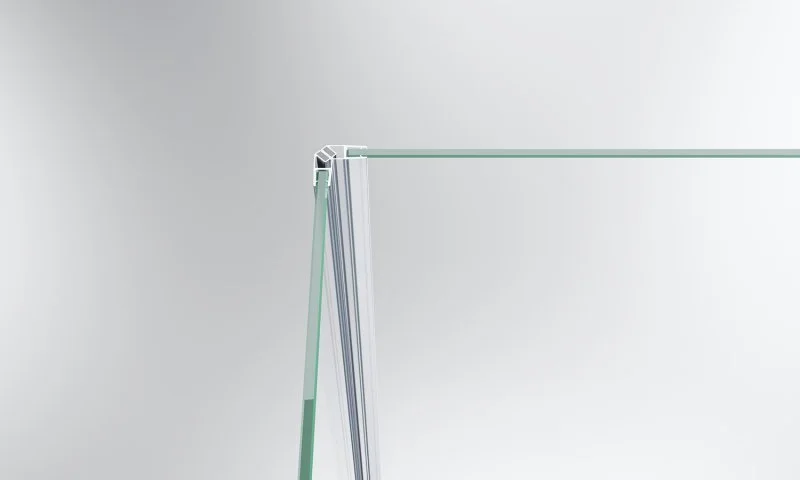 Душевой уголок BelBagno Kraft 100х80 см правый KRAFT-AH-12-100/80-C-Cr-R (детальная фотография), недорогие, стеклянные, угловые, без поддона