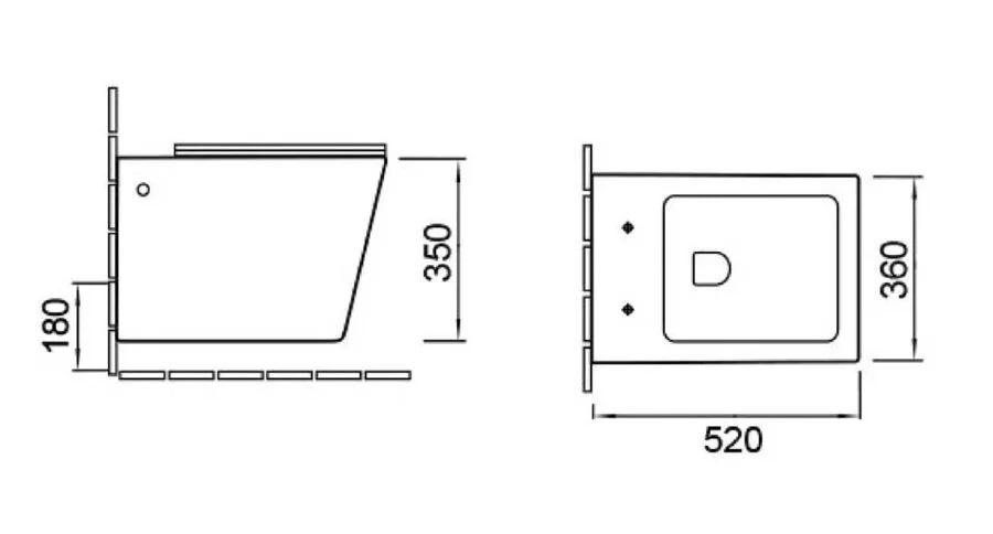 Унитаз подвесной Vincea Q-Line черный матовый VT1-12MB (детальная фотография), современные, hi-tech