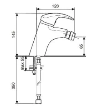 Смеситель для раковины хром Emmevi Anubis 7004RCR (детальная фотография), для биде
