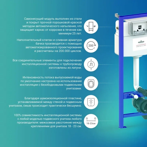 Унитаз с инсталляцией Lavinia Boho Elegant с белой клавишей 87561059 (детальная фотография) index_1