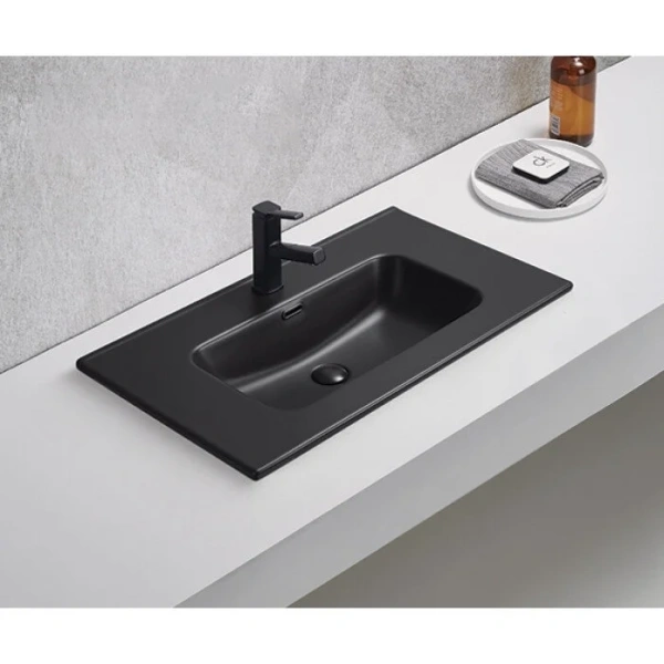 Раковина GID Integrado Bm9080s 81 см черная 72209 (детальная фотография), современные, hi-tech