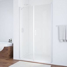 Душевая дверь профиль белый стекло прозрачное Vegas-glass