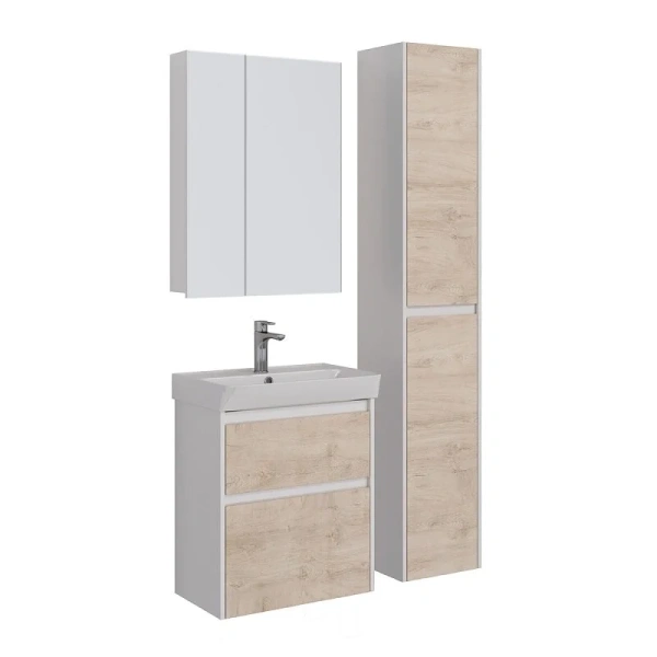 Тумба с раковиной Lemark Combi LM03C60T 60 см 2 ящика (детальная фотография), недорогo, комплект (набор)