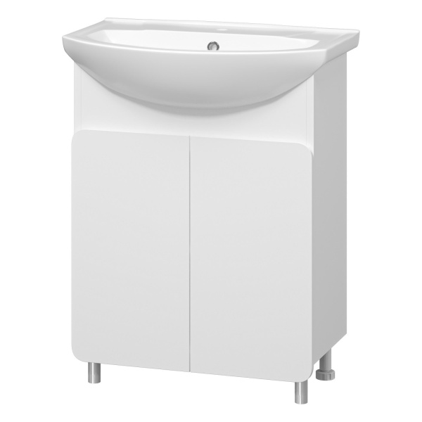 Тумба под раковину напольная Misty Чегет 60 см белая П-Чег-01065-011 (детальная фотография), современная, hi-tech