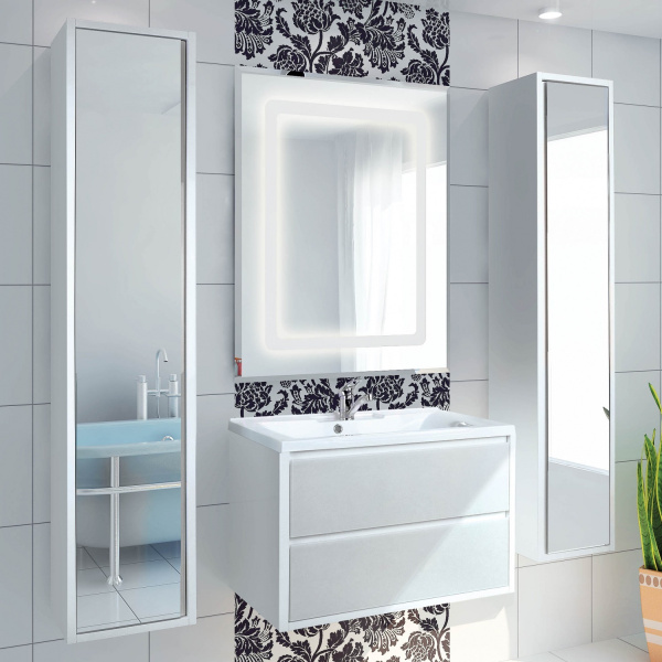 Тумба под раковину подвесная Акватон Римини 80 см белая 1A226701RN010 (детальная фотография), в наличии