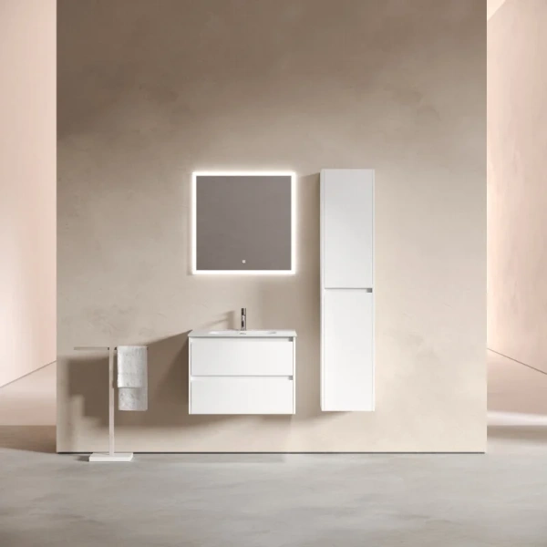 Тумба под раковину подвесная Sancos Libra 70 см белый глянец LB70W (детальная фотография), современная, hi-tech