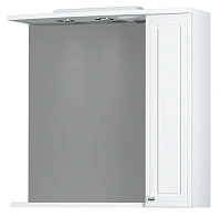 Зеркальный шкаф с подсветкой Damixa Palace One 75 см правый,  белый глянец