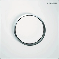Клавиша смыва Geberit Sigma 10 белая/кольцо глянцевый хром