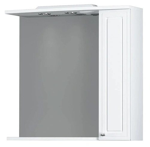 Зеркальный шкаф с подсветкой Damixa Palace One 75 см правый,  белый глянец - фото 2