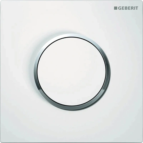 Клавиша смыва Geberit Sigma 10 белая/кольцо глянцевый хром - фото 2