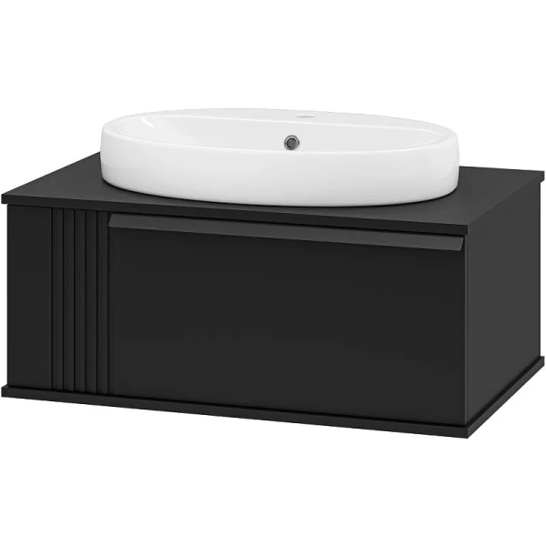 Тумба под раковину подвесная Brevita Savoy 80 см черная SAV-09080-0301Я (детальная фотография)