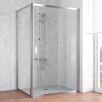 Душевой уголок профиль глянцевый хром стекло прозрачное Vegas-glass