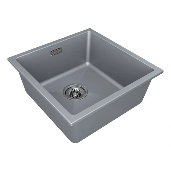 Мойка для кухни Paulmark Lumi 45 см серый металлик LU45-GRM (детальная фотография), из искусственного гранита
