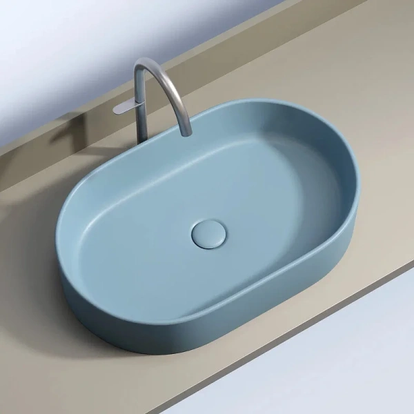 Раковина Ceramica Nova Element 60 см голубая CN6048ML (детальная фотография), накладные (на столешницу)