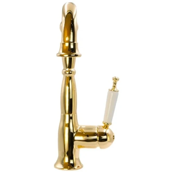 Смеситель для кухни Migliore Oxford золото 18274 (детальная фотография), классические, ретро, с элементами керамики, декорированные