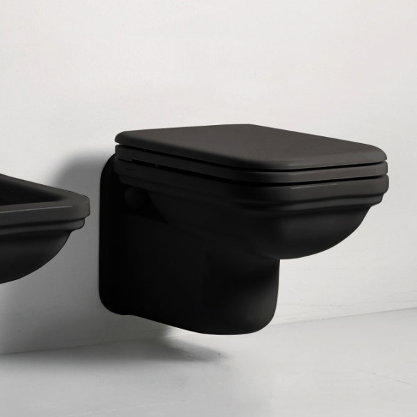 Унитаз подвесной Kerasan Waldorf черный глянцевый 411504nero (детальная фотография), подвесные, встраиваемые