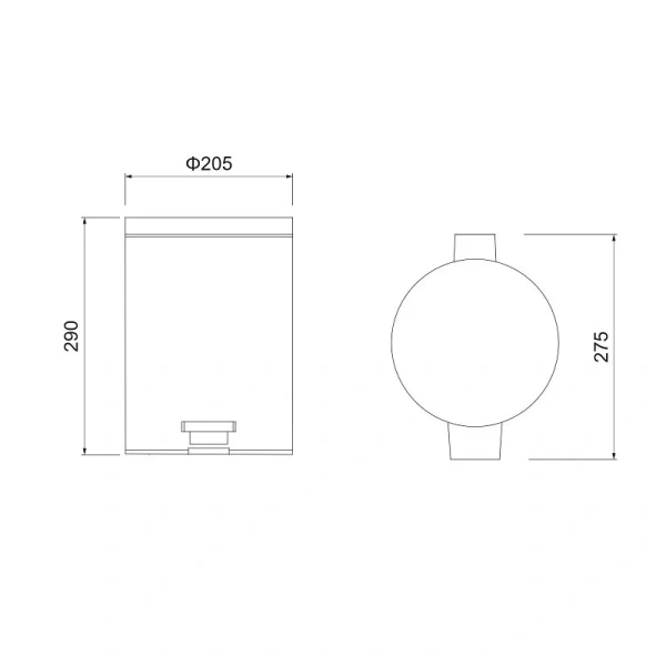 Мусорное ведро Акватек полированный хром AQ4991CR (детальная фотография), современные, hi-tech