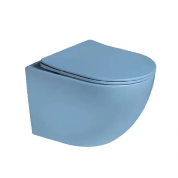 Унитаз подвесной SantiLine голубой SL-5105 (детальная фотография)