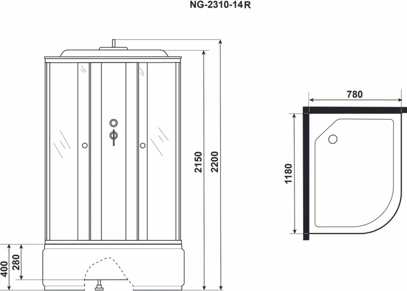Душевая кабина Niagara Classic 120x80 см правая 23101424R (детальная фотография), другие