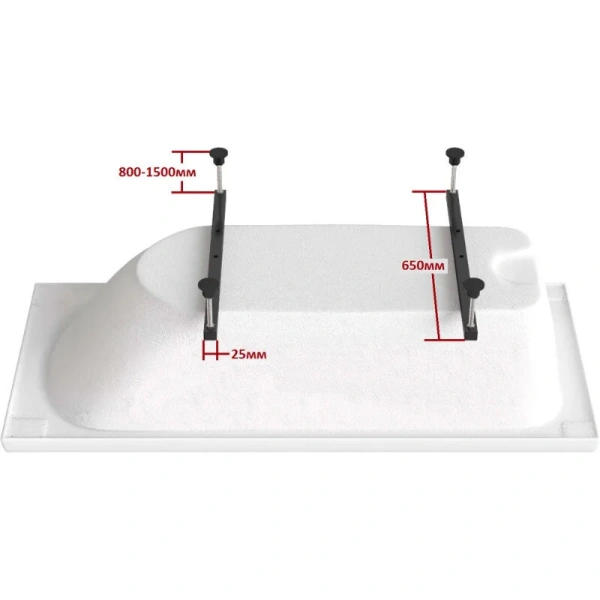 Ванна акриловая Diwo Ярославль 170 x 70 см, с ножками, цвет белый, 333193/333194 (детальная фотография), белые