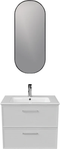 Тумба под раковину подвесная Kerama Marazzi Piano Classic 65 см ясень белый матовый PIA.CL.65\WHT.M (детальная фотография), моноблок