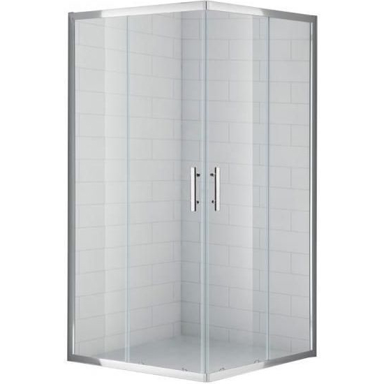 Душевой уголок Cezares Eco 90x90 см стекло прозрачное профиль хром ECO-O-A-2-90-C-Cr (детальная фотография)
