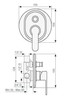 Смеситель для душа с девиатором  Emmevi Nefer CR77019 77019CR (детальная фотография), для душа