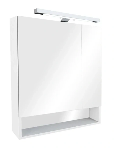 Зеркальный шкаф с подсветкой Roca The Gap 80 см белый глянцевый ZRU9302887 (детальная фотография)
