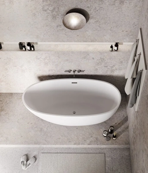 Ванна акриловая Grossman Fly, GR-1104M, 170 x 75 см, отдельностоящая, белая матовая (детальная фотография), без гидромассажа