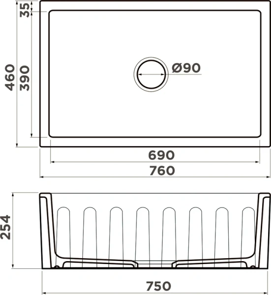 Мойка для кухни Omoikiri Mikura 76-KLIMT 76 см белая 4993022 (детальная фотография), керамические