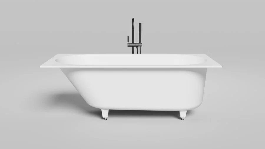 Ванна из искусственного камня Salini Ornella 160х70 см белая глянцевая 102316G (детальная фотография), прямоугольные