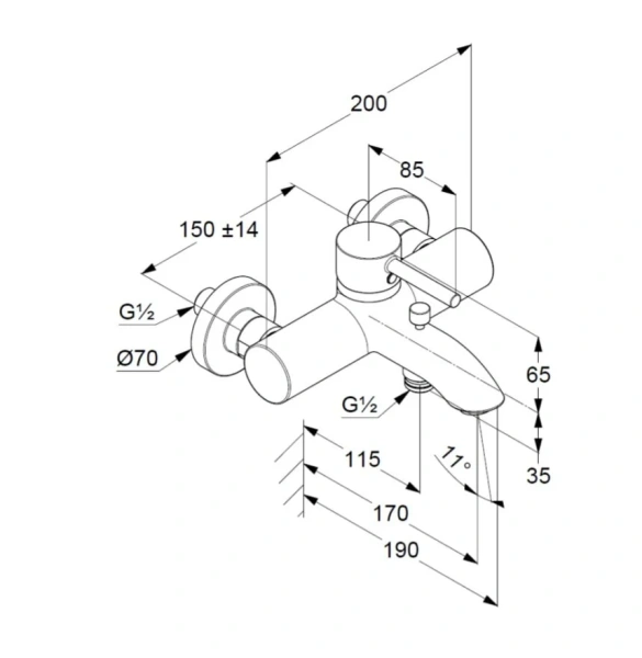 Смеситель для ванны Kludi Bozz черный матовый 386913976 (детальная фотография), для ванны