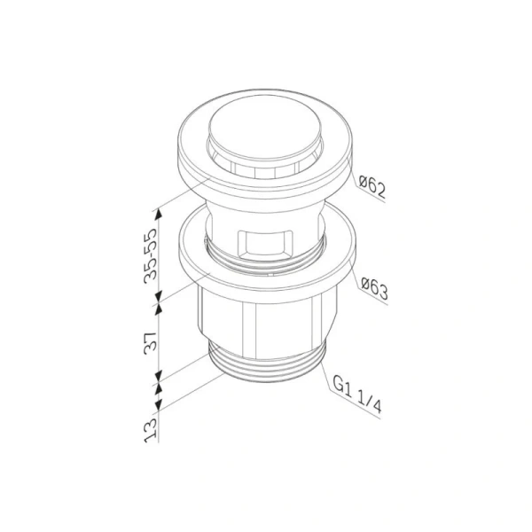 Донный клапан Am.Pm нажимной хром F0700P00 (детальная фотография), в наличии