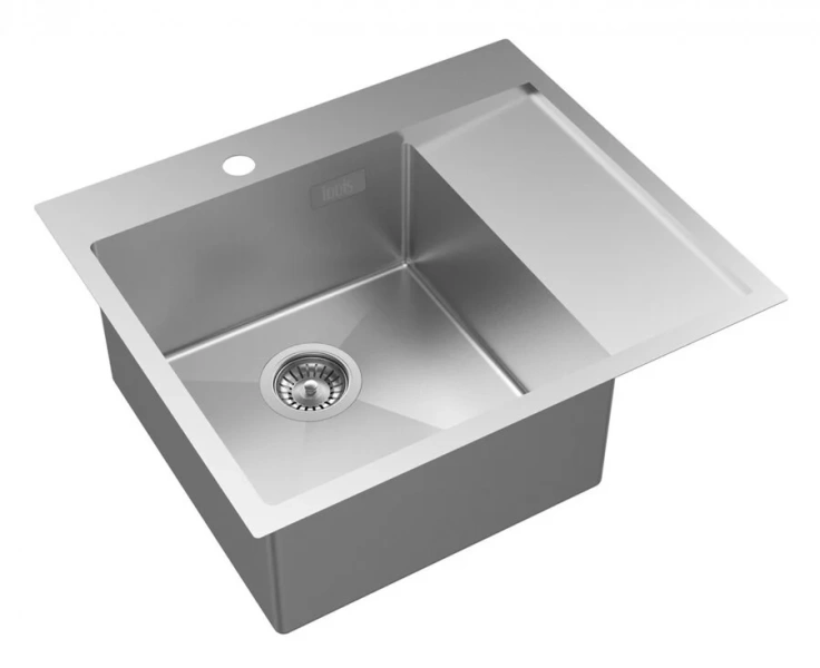 Мойка для кухни IDDIS Haze 59 см чаша слева HAZ59SLi77 (детальная фотография), из нержавеющей стали, стальные, металлические