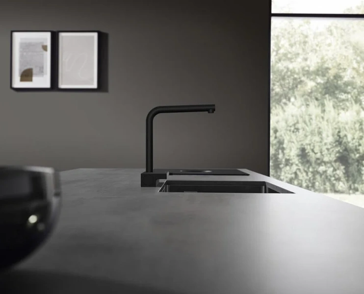 Смеситель для кухни Hansgrohe Aquno Select M81 черный матовый 73830670 (детальная фотография), современные, hi-tech