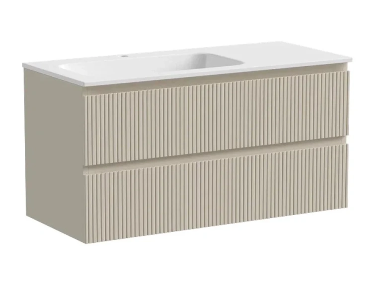 Тумба под раковину подвесная Sancos Snob T 100 см левая, beige soft SNT100LCE (детальная фотография)