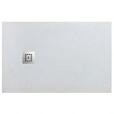 Душевой поддон BelBagno Uno 100х80 см белый, накладка хром