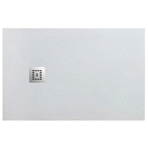 Душевой поддон BelBagno Uno 100х80 см белый, накладка хром - фото 1