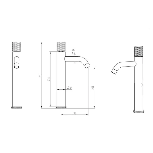 Смеситель для раковины Boheme Stick черный матовый 122-BB.2 (детальная фотография), для раковины