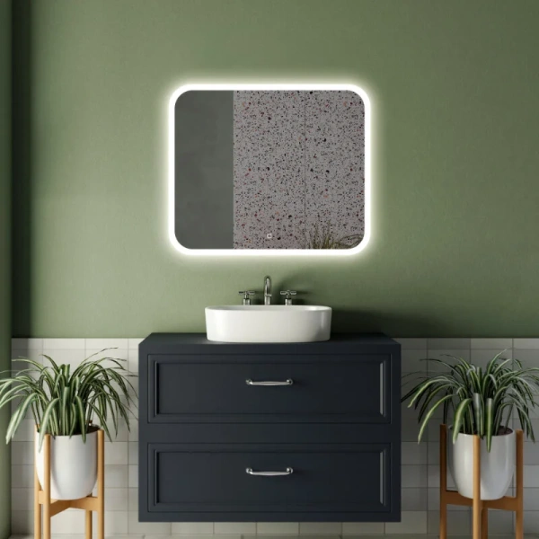 Зеркало с подсветкой Abber See 80 см с диммером AG6109S-0.8 (детальная фотография), полотно