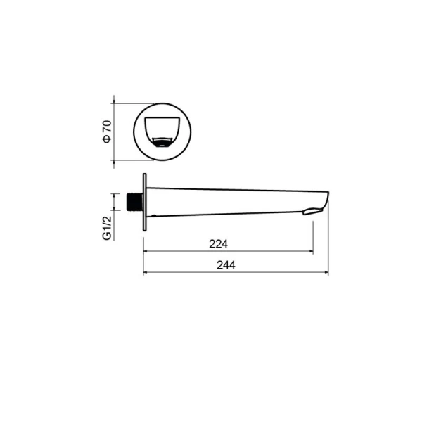 Излив для ванны Акватек Бетта хром AQ1141CR (детальная фотография), в наличии