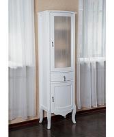 Шкаф-пенал, петли справа, цвет белый глянец, фурнитура состаренное серебро, La Beaute Nora