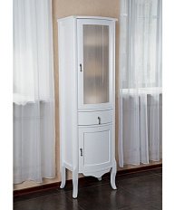 Шкаф-пенал, петли справа, цвет белый глянец, фурнитура состаренное серебро, La Beaute Nora