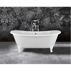 Ванна чугунная Devon & Devon Admiral 182х81 см без отверстий под смеситель, ножки белые