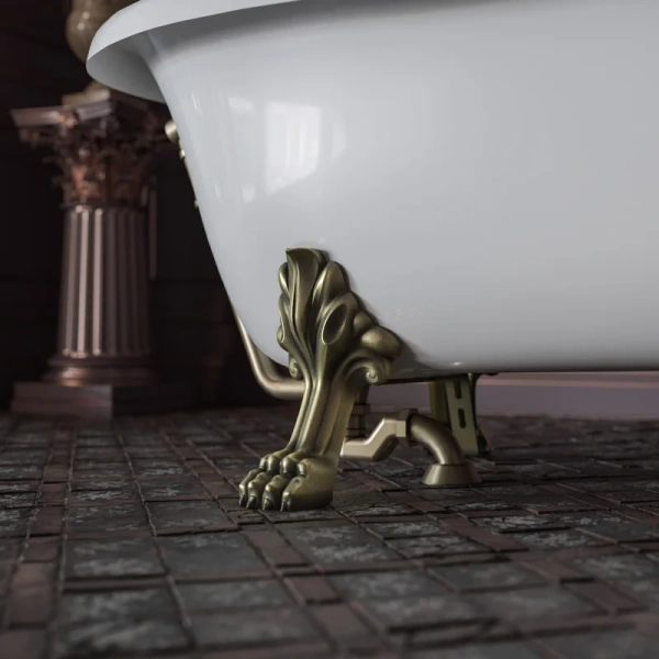 Ванна из искусственного камня Migliore Milady 185х82 см фурнитура бронза 26242 (детальная фотография), ретро, в классическом стиле, прованс, декорированныe