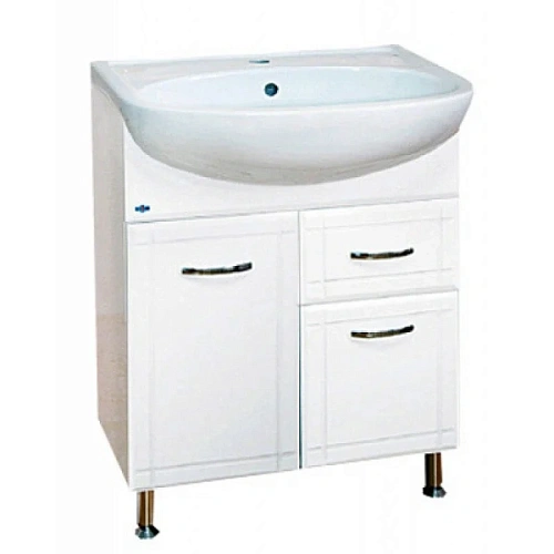 Тумба под раковину напольная Misty Уют 60 см белая - фото 1