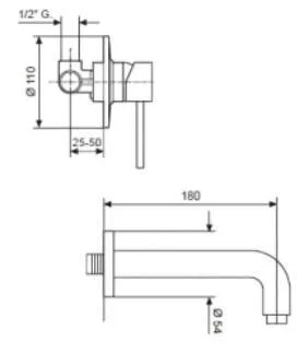 Смеситель для раковины хром Emmevi Piper 45055/CR (детальная фотография), для раковины